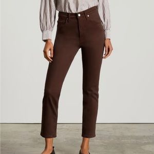 Everlane original cheeky jean crop in brown. Size 26. Like new.